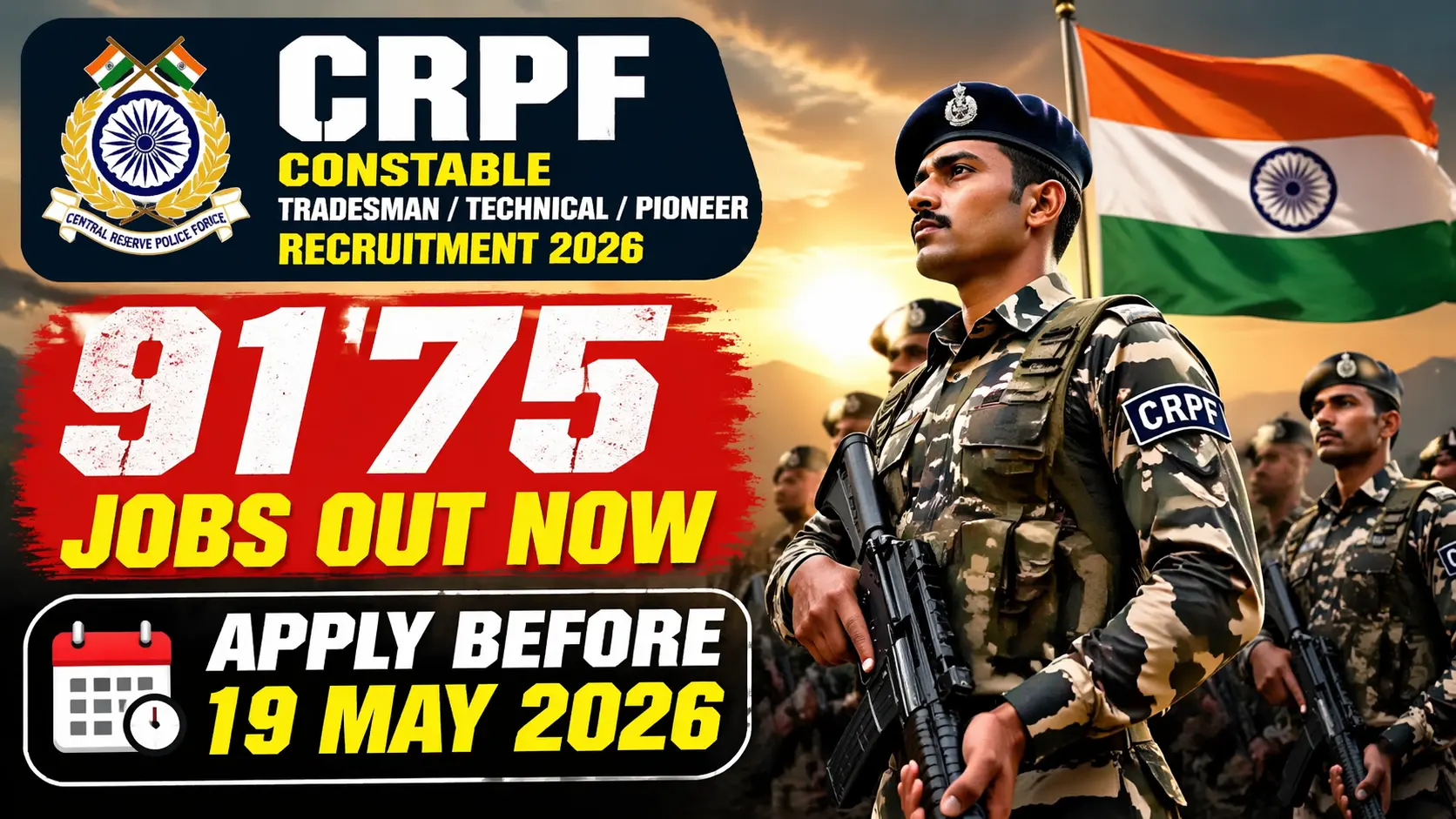 CRPF Constable Tradesman / Technical / Pioneer Recruitment 2026