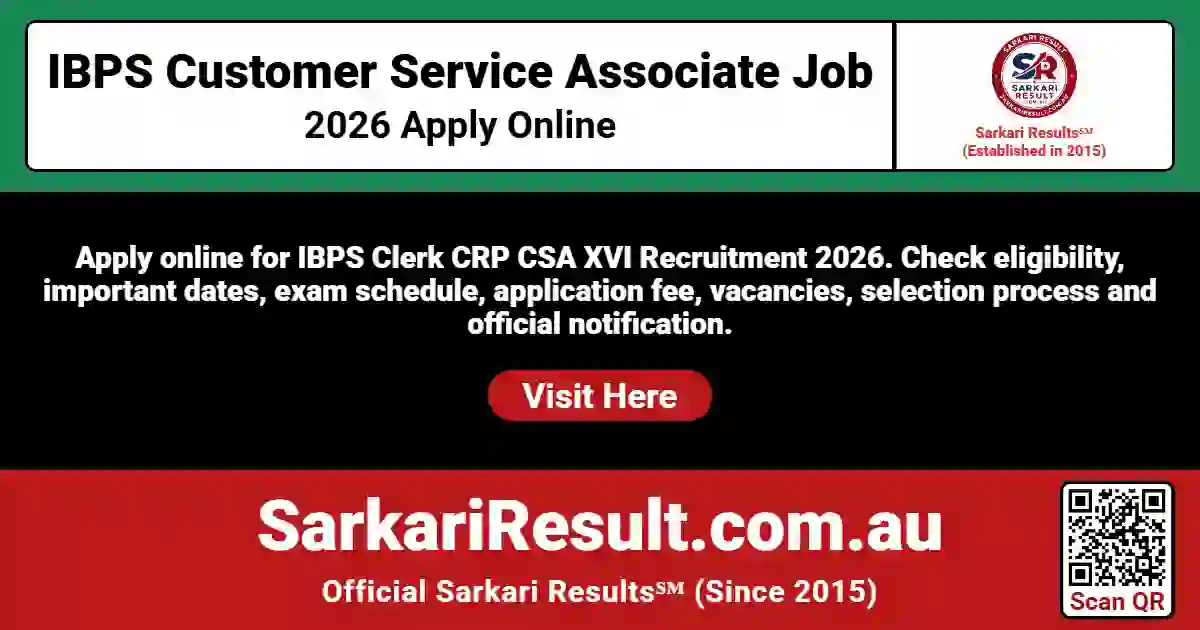 IBPS Customer Service Associate Recruitment 2026 Apply Online