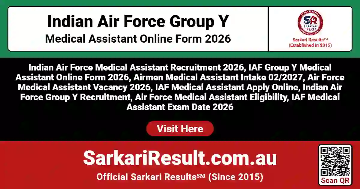 Indian Air Force Group Y Medical Assistant Online Form 2026
