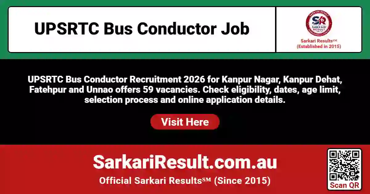UPSRTC Bus Conductor Recruitment 2026