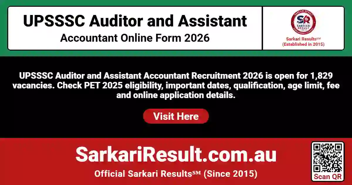 UPSSSC Auditor and Assistant Accountant Online Form 2026